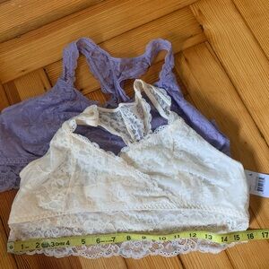 Motherhood maternity set of 2 lace racer back nursing bras (pull to side style)L